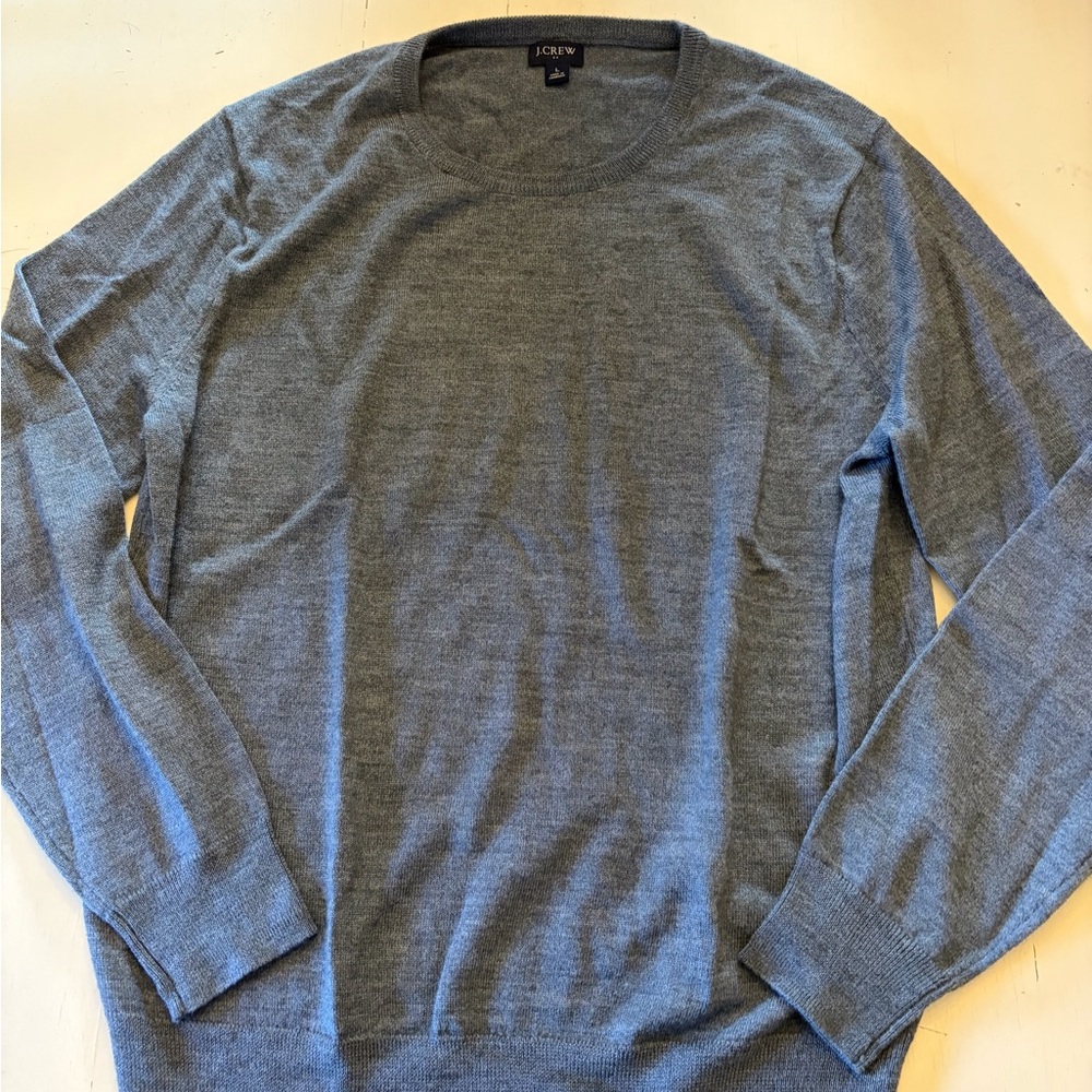 J. Crew Men's Gray Sweater Merino Wool and Acrylic Blend Size Large